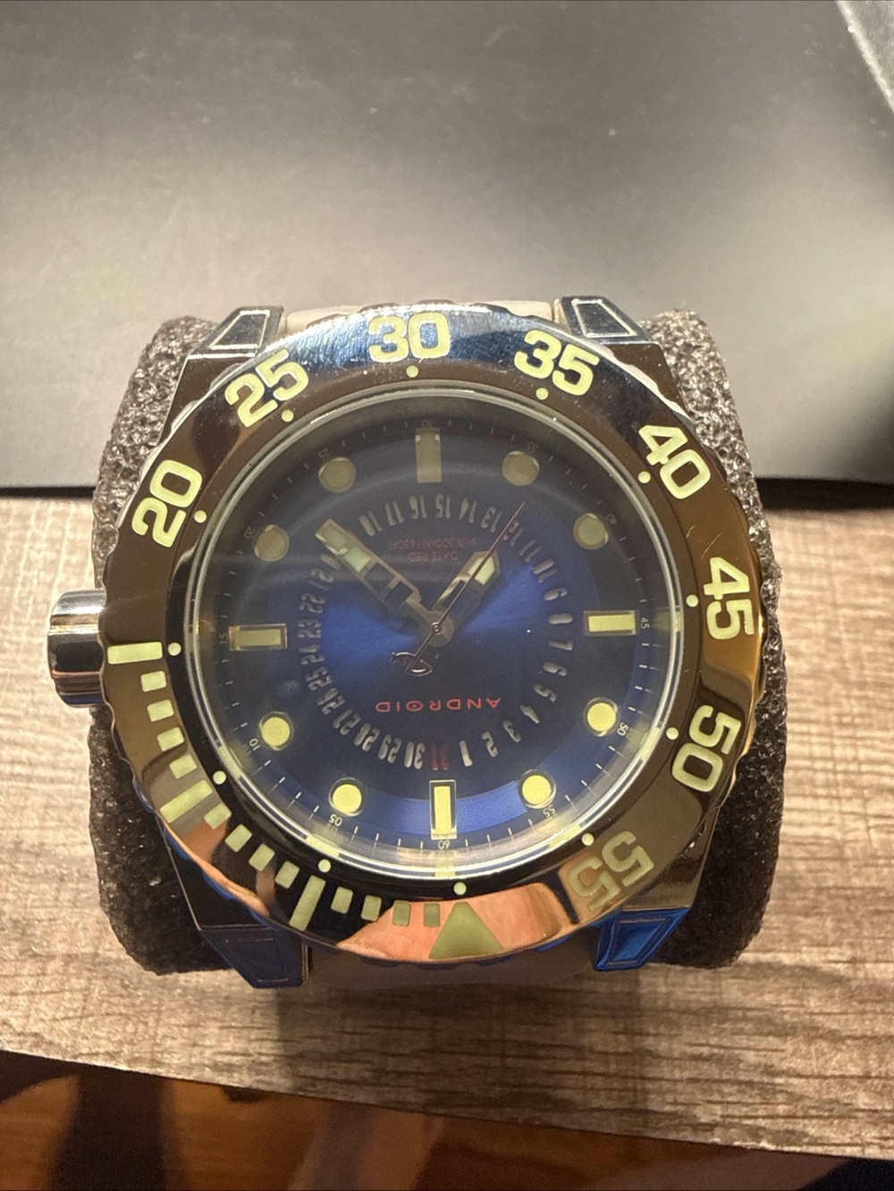 Android AD790 watch Blue Dial  Gray Silicone Band
